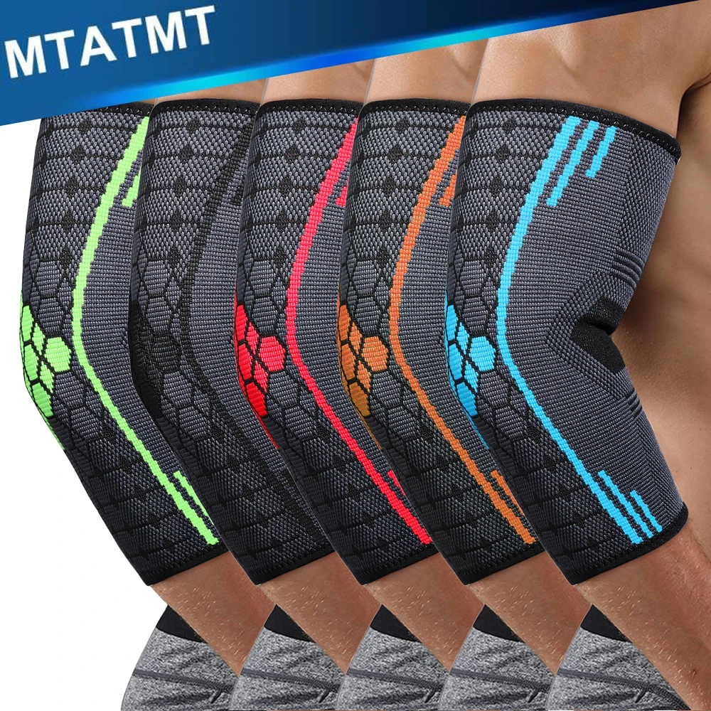 MTATMT 2PCS Elbow Brace Anti Slip Support 360° Compression Sleeves for Arthritis, Workout and weight lifting For Men Women