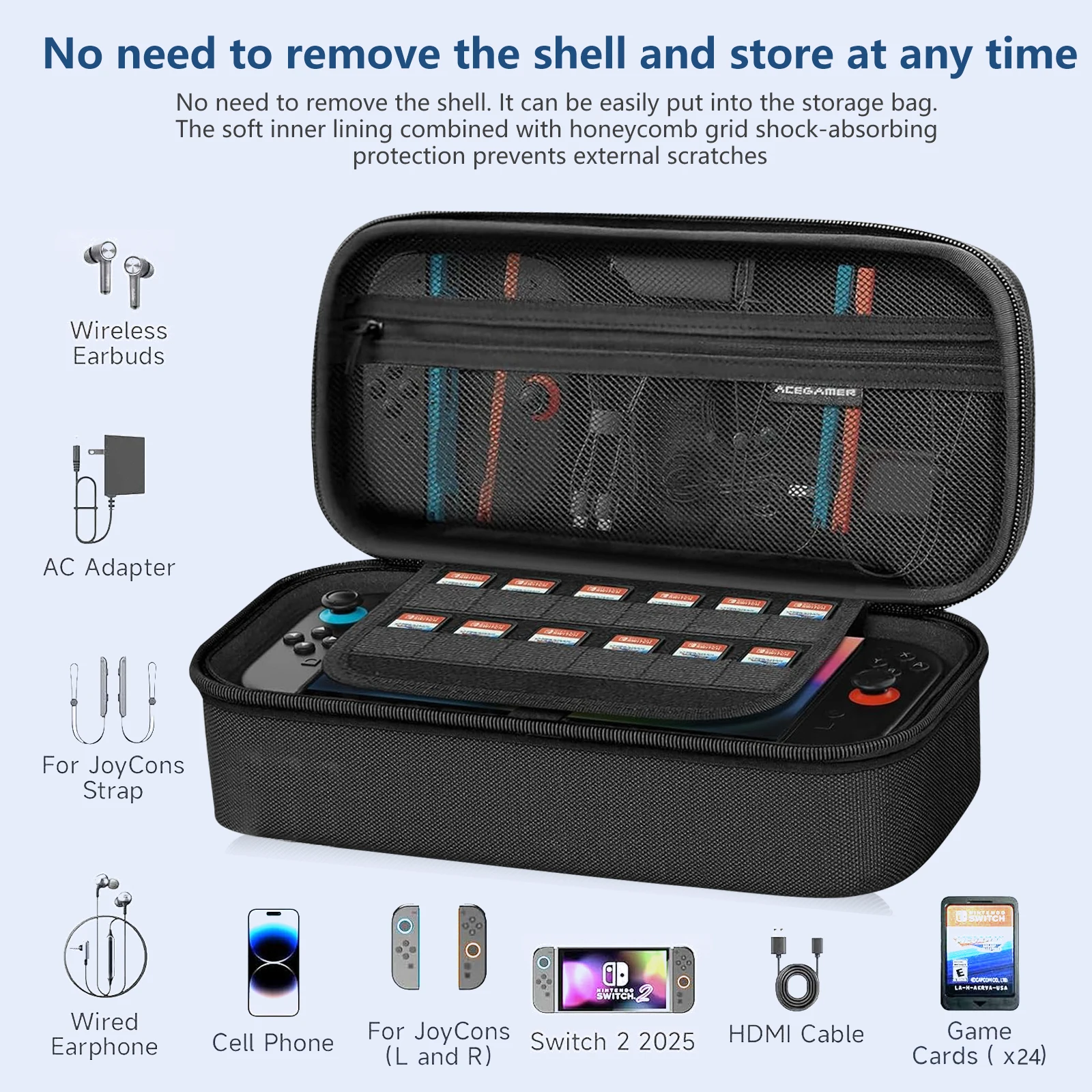 New Nintendo switch2 storage bag, shockproof and dustproof full game console bag, switch storage bag, eva bag
