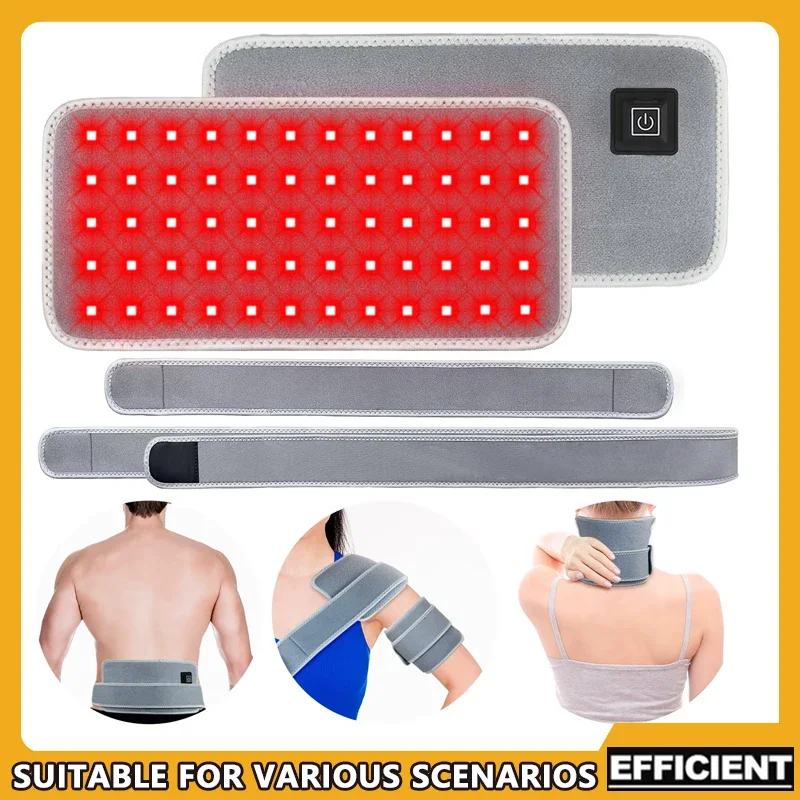 

Светодиодный красный светотерапевтический пояс 660 нм 850 нм Инфракрасное облегчение боли для талии, спины, живота, коленей, запястий, суставов - подушечка для заживления мышц