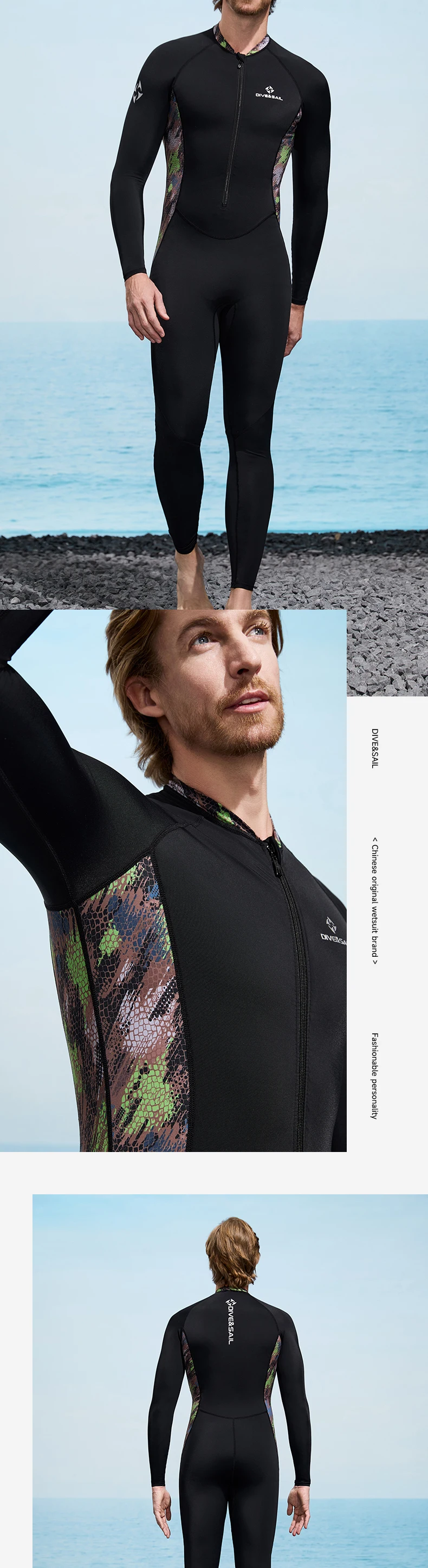 Tauchhautanzug für Damen und Herren, Ganzkörper-Rashguard, Badebekleidung, dünner Neoprenanzug, einteiliger Badeanzug, schnell trocknend, UV-Schutz – Detail 9