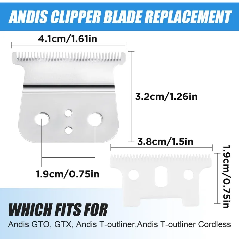 Pro Replacement T Blade Compatible with Andis Trimmer Outliner, for T、G、GO、GTO、GTX for Headliner LS2,LS3 ,Replacement Blades