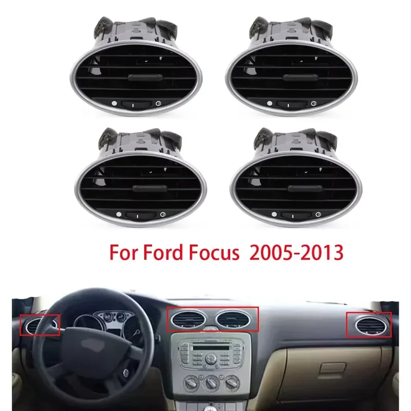 Front Dash Center AC Air Conditioning Outlet Vent Grille Assembly for Ford Focus MK2 2005-2013 Replace 4M51A014L21AD