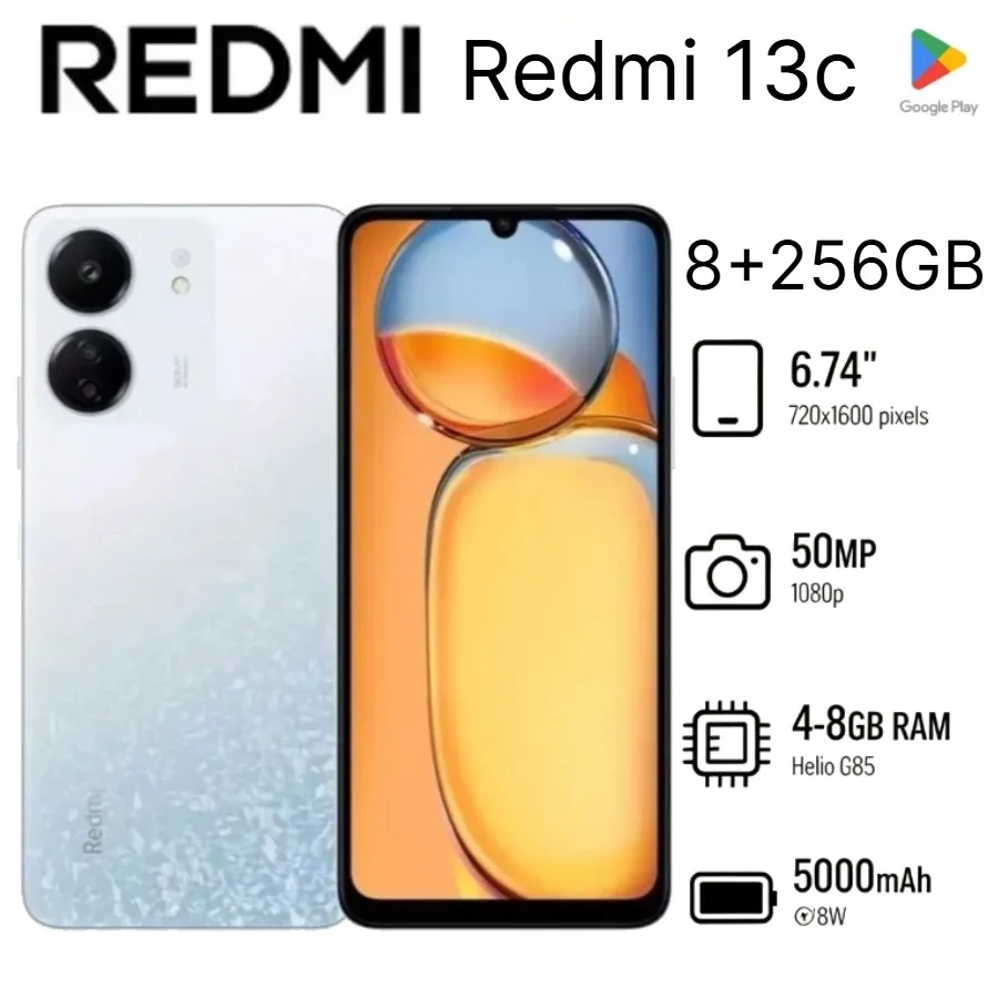 Redmi 13C Global Edition Smartphone 2026 8+256GB 6.74-inch Display 5000mAh Battery 90 Refresh Rate All-New