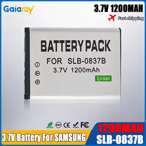 SLB-0837B SLB 0837B SLB0837B Camera Battery For Samsung Digimax L70 L83T L85T L201 L301 NV8 NV10 NV1 NV20 SL201 3.7v 1200mAh