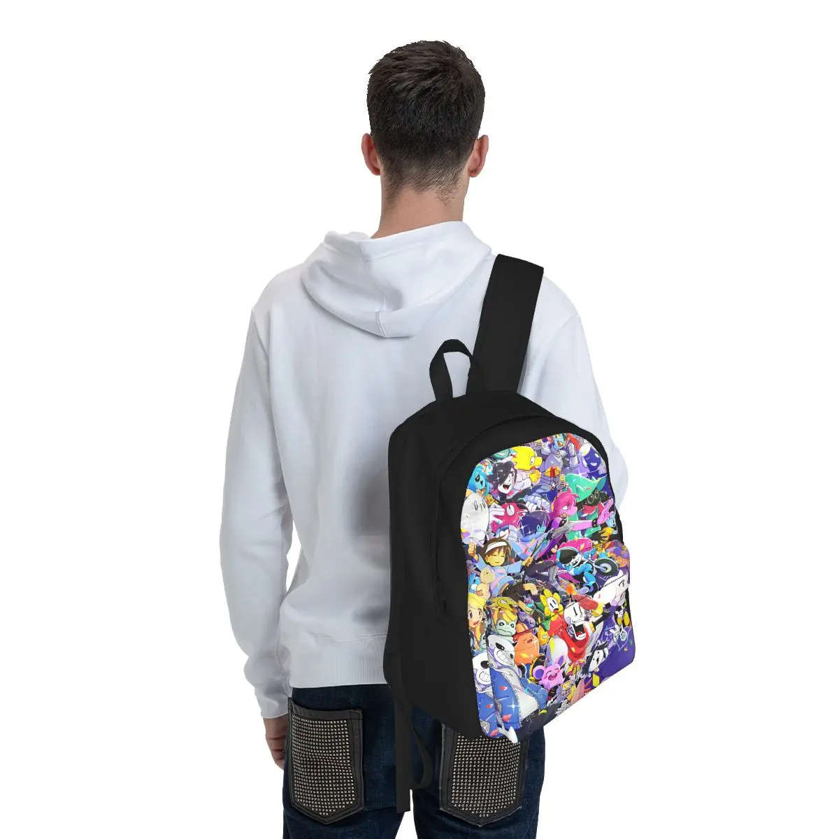 Undertale Game-Sac à Dos Imperméable en Polyester pour Femme et Garçon, Sacoche d'École pour Ordinateur et Voyage