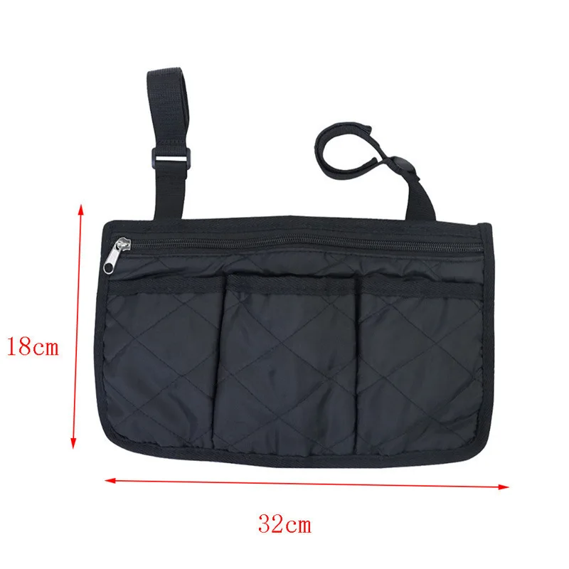 Multifunctional Wheelchair Armrest Side Storage Bag with Multi-pocket Hanging Stroller Bag Travel Essential for Easy Organizatio view 2