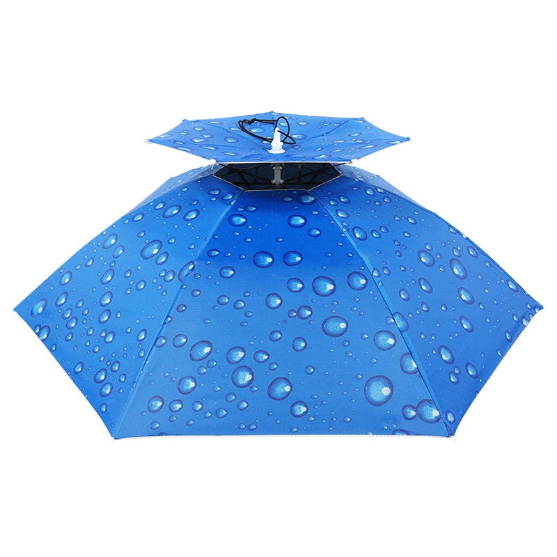 Windproof Umbrella Cap Wearing An Umbrella On The Head Sturdy Men\'s And Women\'s Foldable Large Sunshade And Rain Hat Umbrella