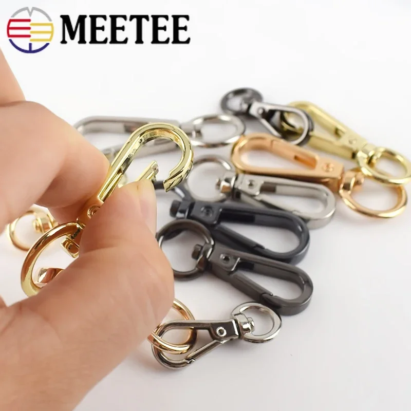 Meetee 10/20Pcs ID8-13mm fibbie per borse in metallo aragosta girevole grilletto clip moschettone borsa appendiabiti portachiavi accessori per