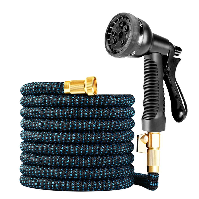 Pistola de pulverización de alta presión, manguera de agua retráctil mágica de 25 pies/100 pies, flexible y adecuada para lavado de coches y riego de jardines