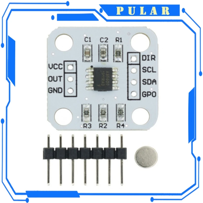 PLR 1pcs 12bit high precision AS5600 magnetic encoder induction angle measurement sensor module