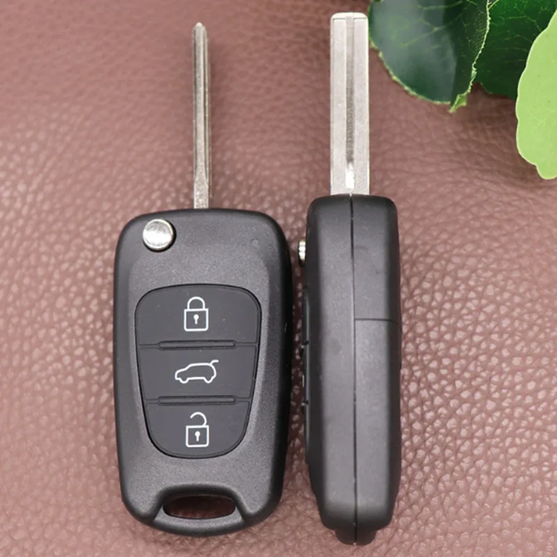 3 stks 3 Knop Flip Opvouwbare Auto Afstandsbediening Case Fob Voor Kia Picanto 3 Rio K2 K5 Cerato Ceed Soul spanning Voor Hyndai IX35 Sleutel Shell