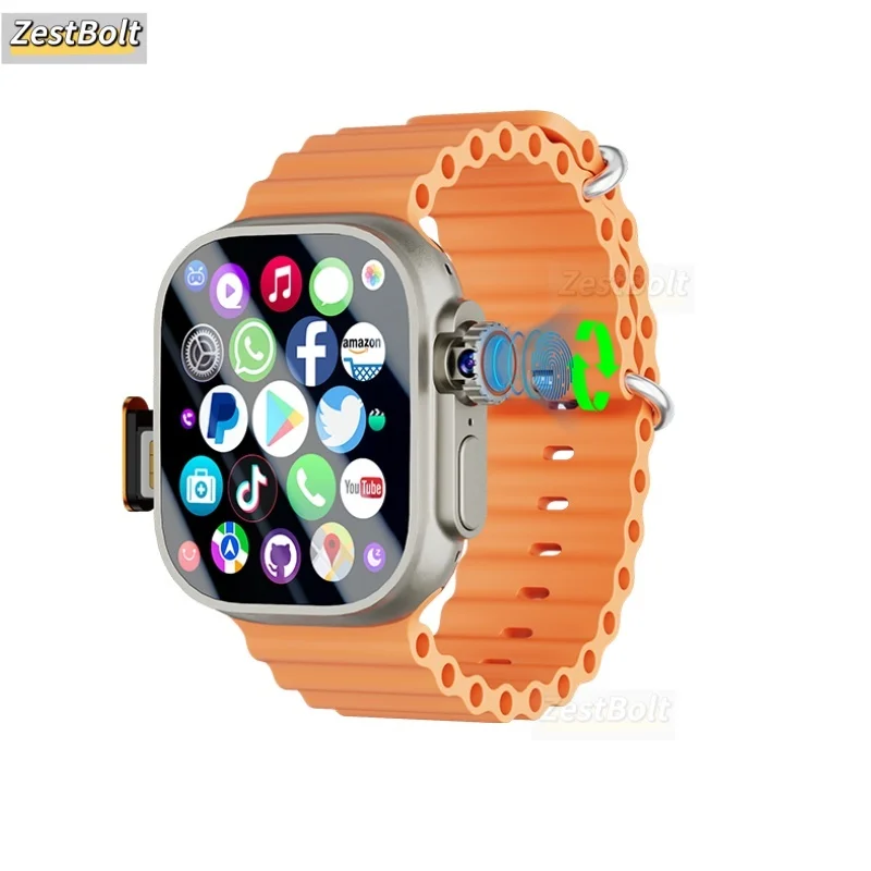 DW100 Pro+ 5G Android Smartwatch Touch ID Smart Watch met roterende camera 2,29 inch Amoled-scherm GPS WIFI NFC Google Play Store