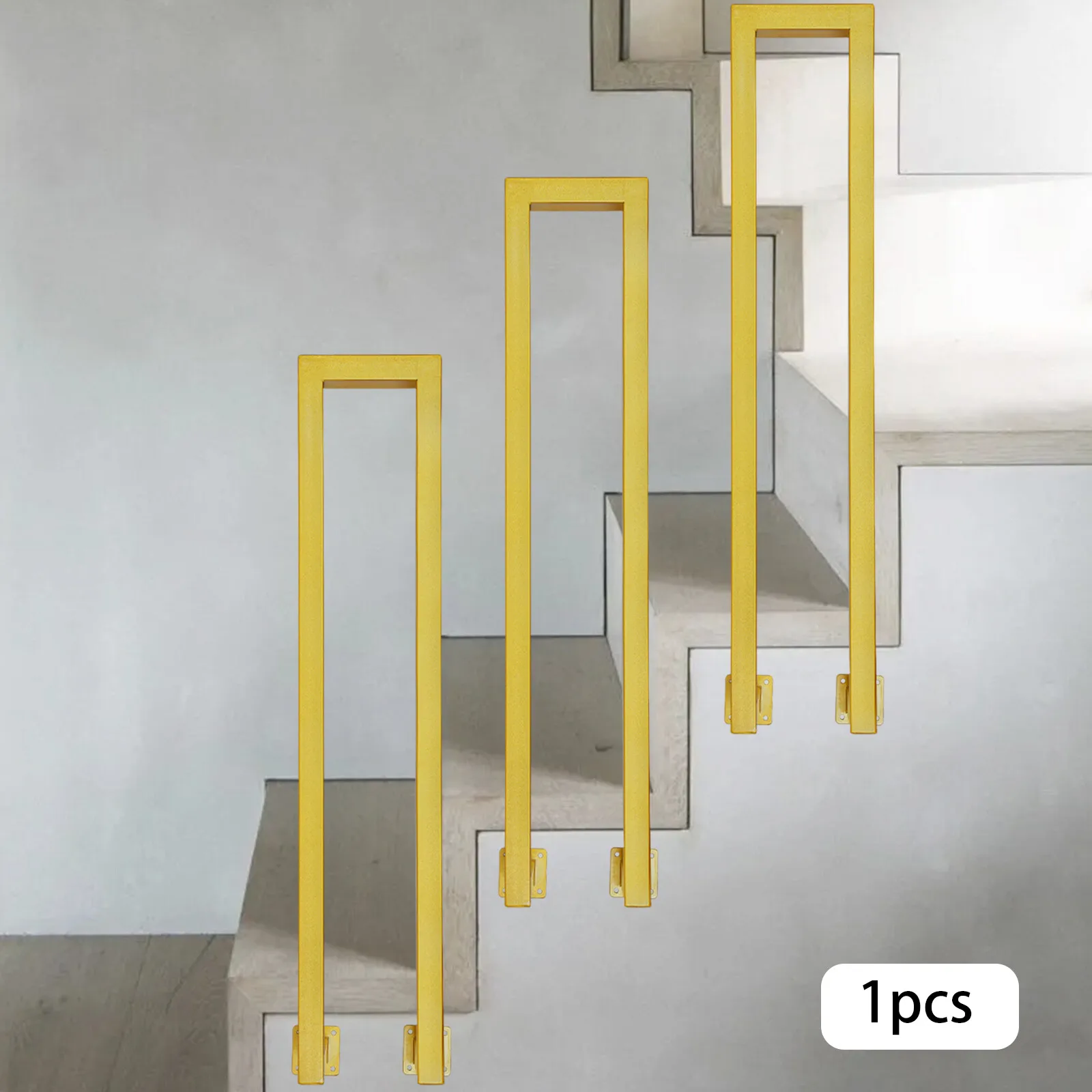 

Humanized Gold N-Shaped Handrail 33.46In Height - Easy to Grip, Quick Installation With Pre-Drilled Holes, Damp Cloth Cleanable