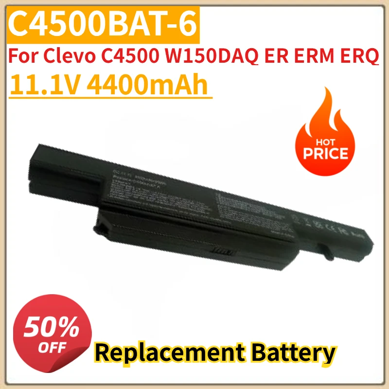 

High Quality New C4500BAT-6 Laptop Battery 11.1V 4400mAh for Clevo C4500 W150DAQ/ER/ERM/ERQ