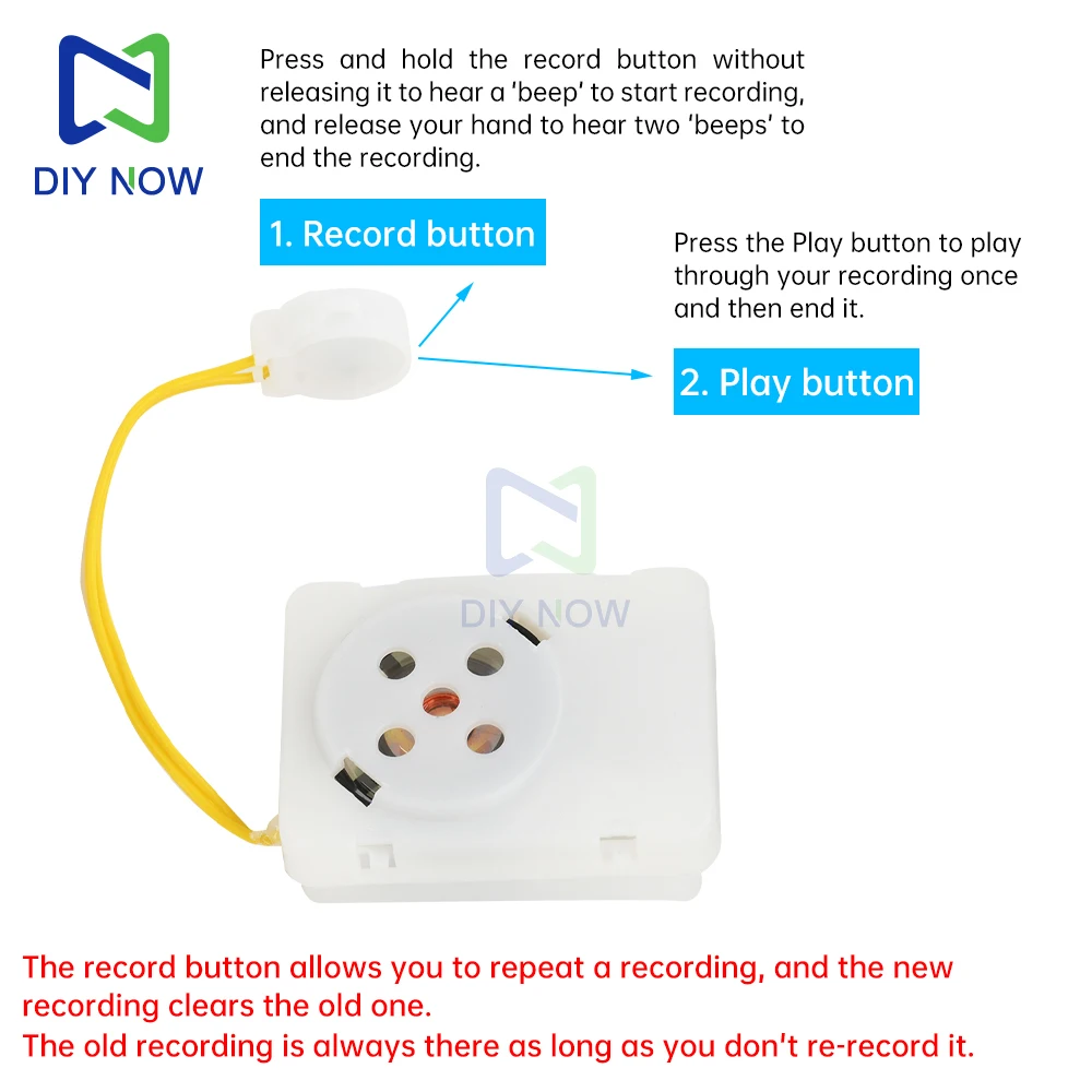 صندوق صوتي لوحدة صوت الحيوانات المحشوة القابلة للتسجيل ألعاب من نسيج مخملي جهاز تسجيل الرسائل الصوتية مع صوت واضح