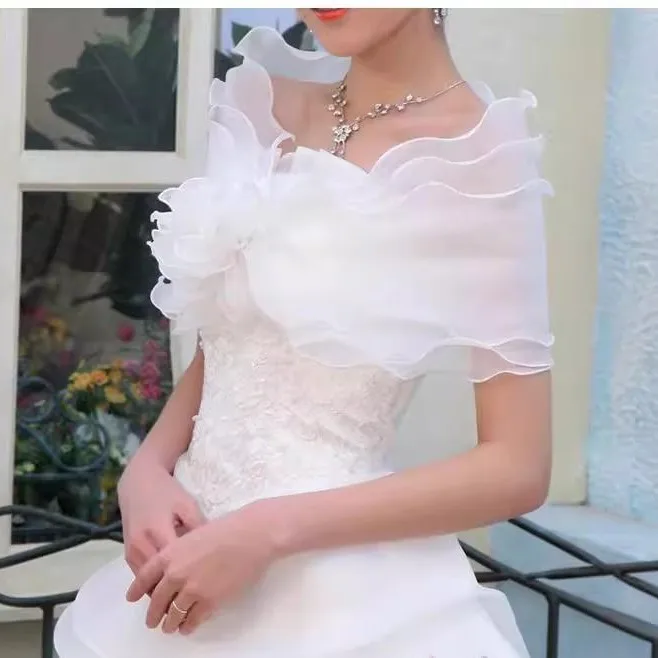 

ww27 Summer Tulle Shawl Flowers, Dress Accessories Versatile Temperament Fashion Shawl Premium Sense