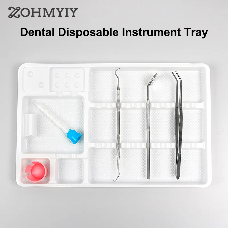 1Pcs Dental Disposable Instrument Tray Plastic Surgical Instrument Tray Box Segregated Placed Small And Large Dental Consumable