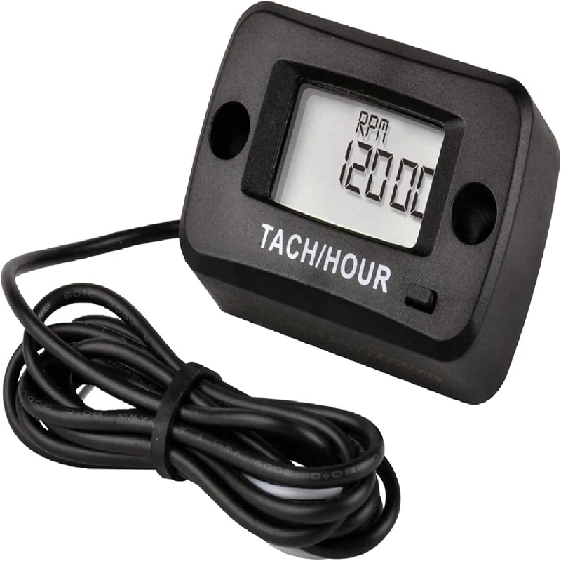 Digital Tach/Hour Meter Gauge With Maintenance Reminder,Water Resistance Design Forlawn Mower Generator Motorbike Marine