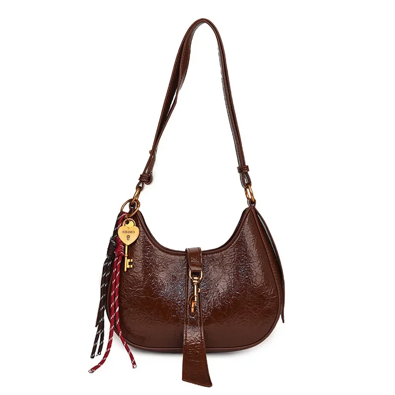 

Korean Retro Fashion Underarm Bag 2025 - Portable Simple Niche Messenger Bag Women's Versatile Commuter Shoulder Bag