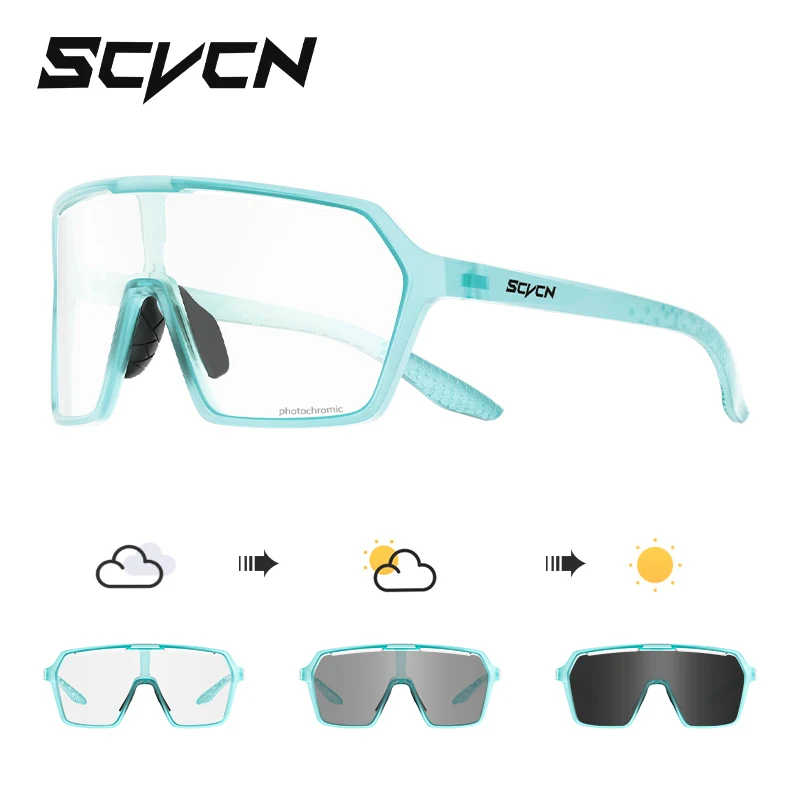 SCVCN New Photochromic Sunglasses UV400 Cycling Glasses Sports Running Drving Hiking Eyewear MTB Bike Glasses Cycling Equipment