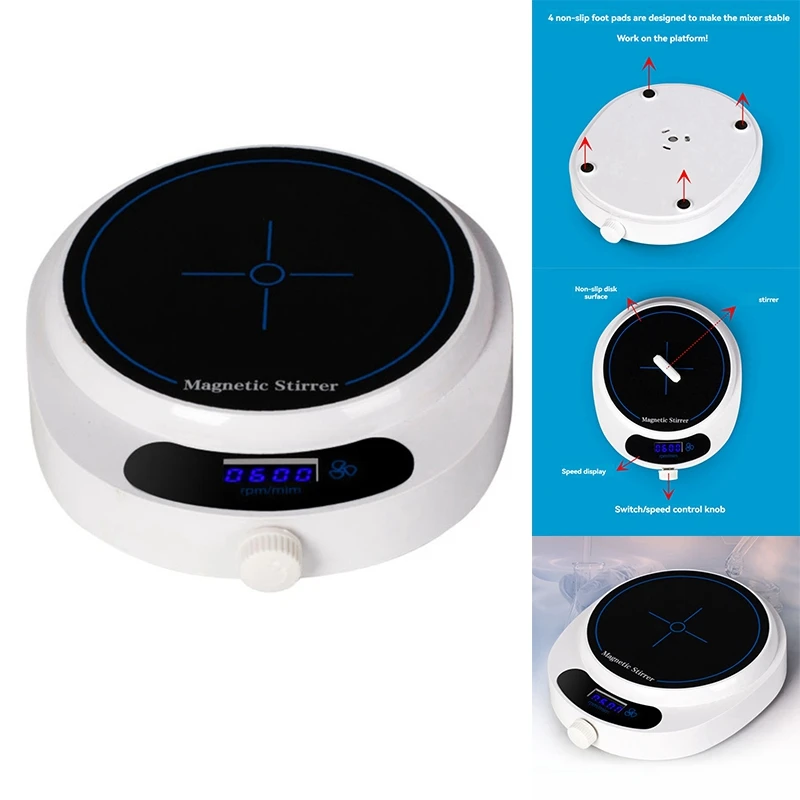 

A26F-Digital Display Magnetic Stirrer Mini Laboratory Stirrer Portable Stirrer 1000ML 4000RPM Suitable For Laboratory