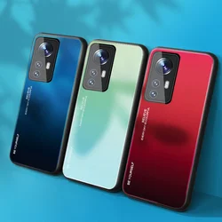 Tempered Glass Case For Xiaomi 13T 13 12 11 Lite 5G NE 12T 11T 14 Pro 12X Ultra Gradient Fade Colorful Smooth Case Back Cover