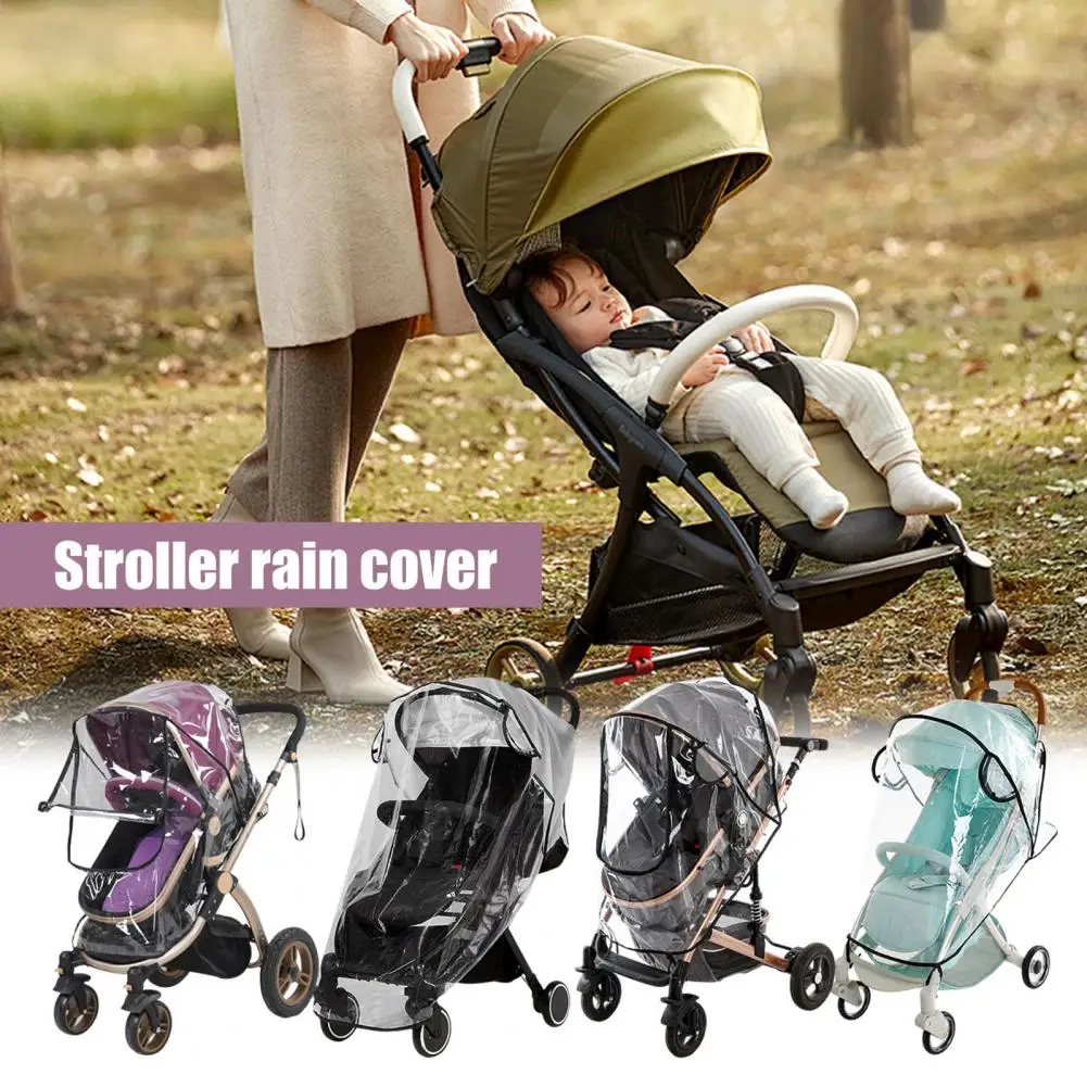 Stroller Rain Cover Windproof Breathable Dust Snow Rain Protection Stroller Weather Shield Universal Stroller Accessories