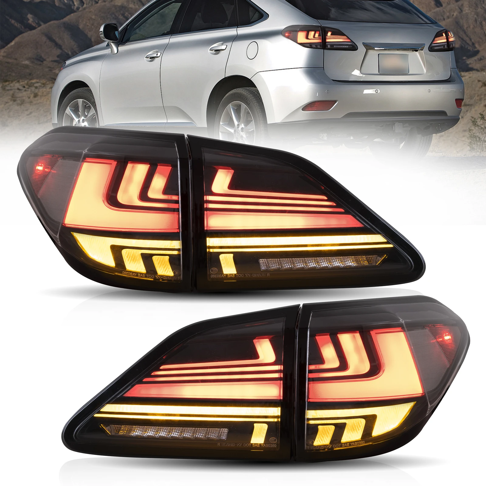 Smoked Lens LED Rear Lights For Lexus RX350 RX450h 2010 2012 2013 2014 2015 Tail Light Assembly Rear Lamps Direct Replacement