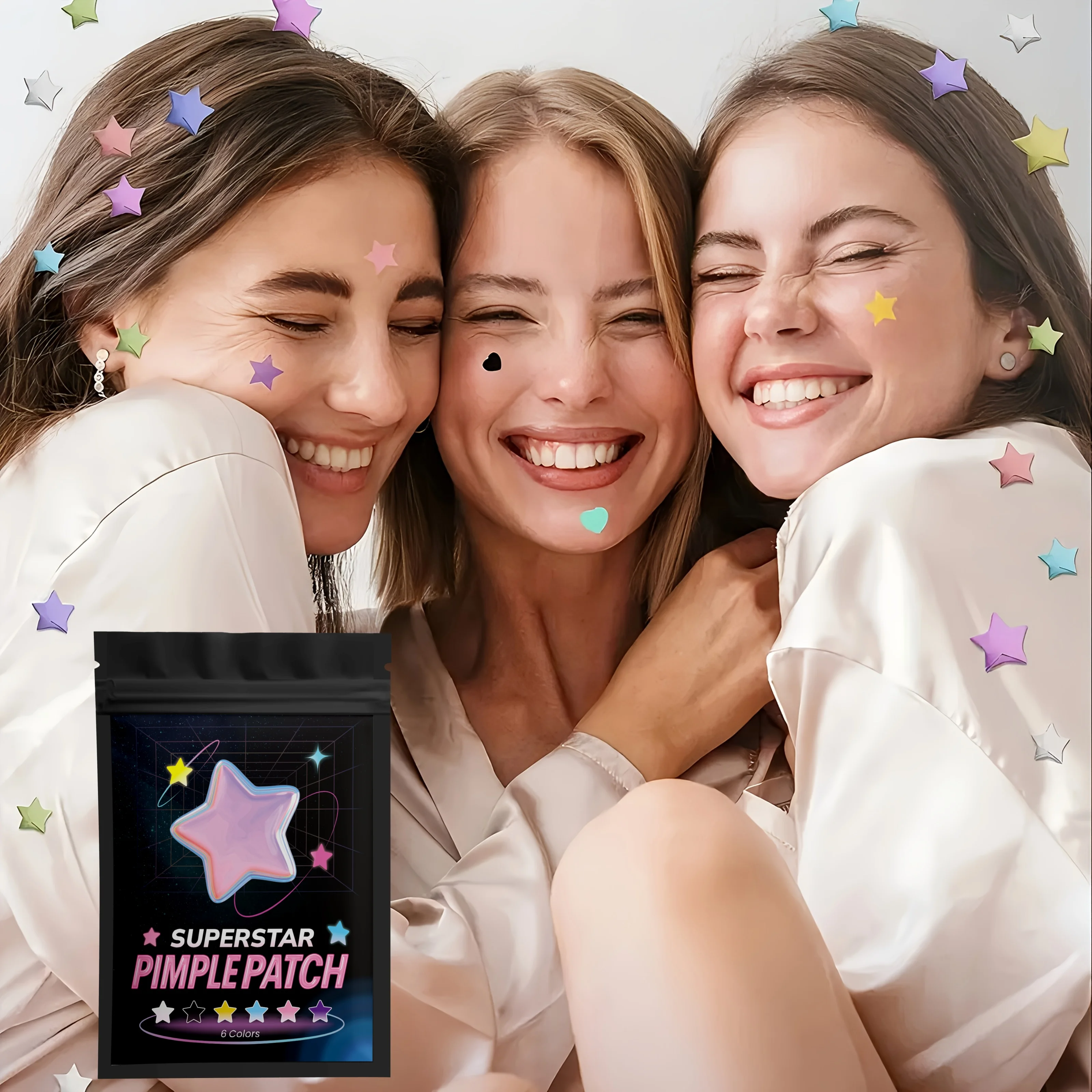 240Pcs pieces of multi-color star acne patches, facial acne patches, concealer acne patches, and pimples patches, ultra-thin image 5