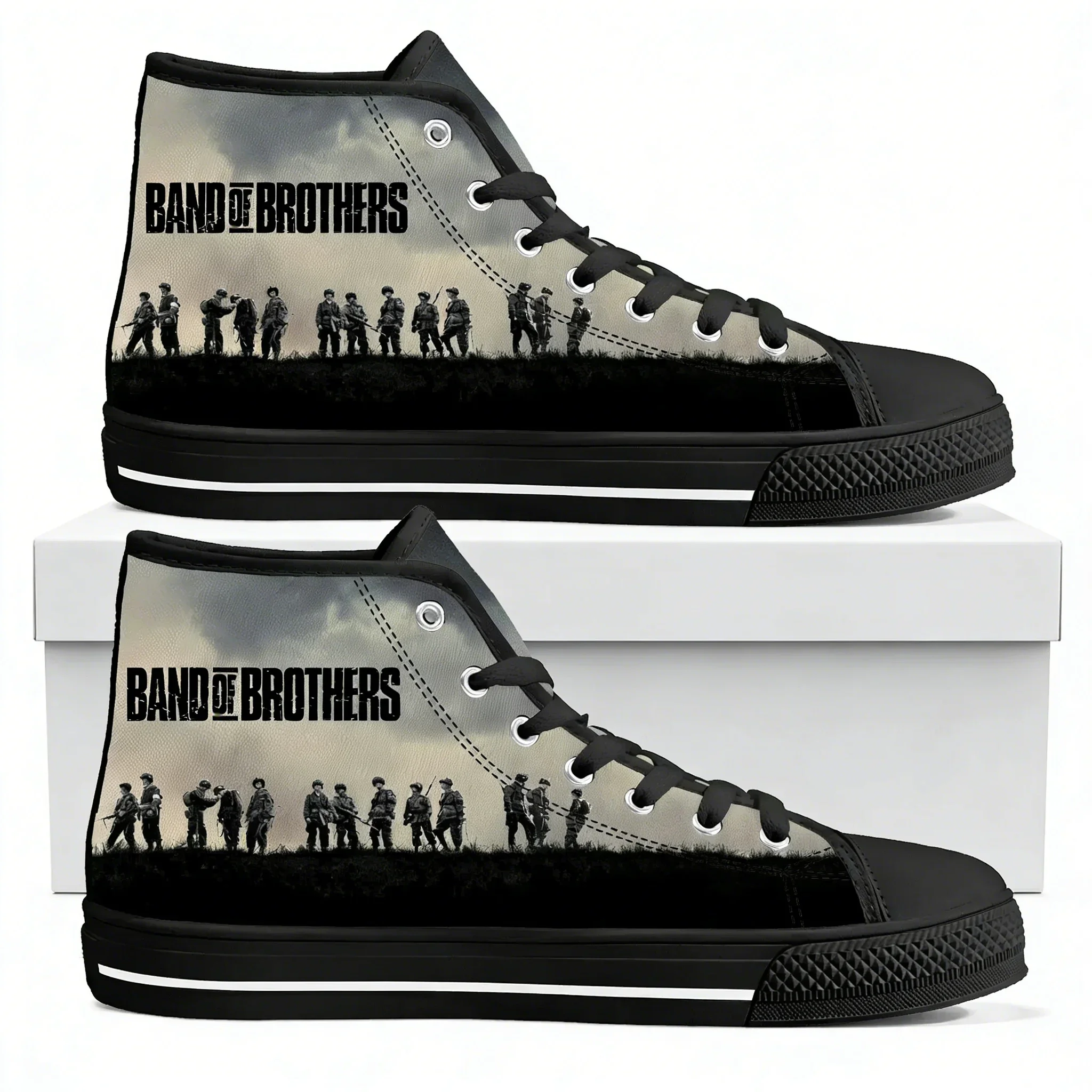 Band of Brothers High Top Sneakers Mens Womens Teenager Easy Company High Quality Canvas Sneaker Casual shoe Custom Made Shoes