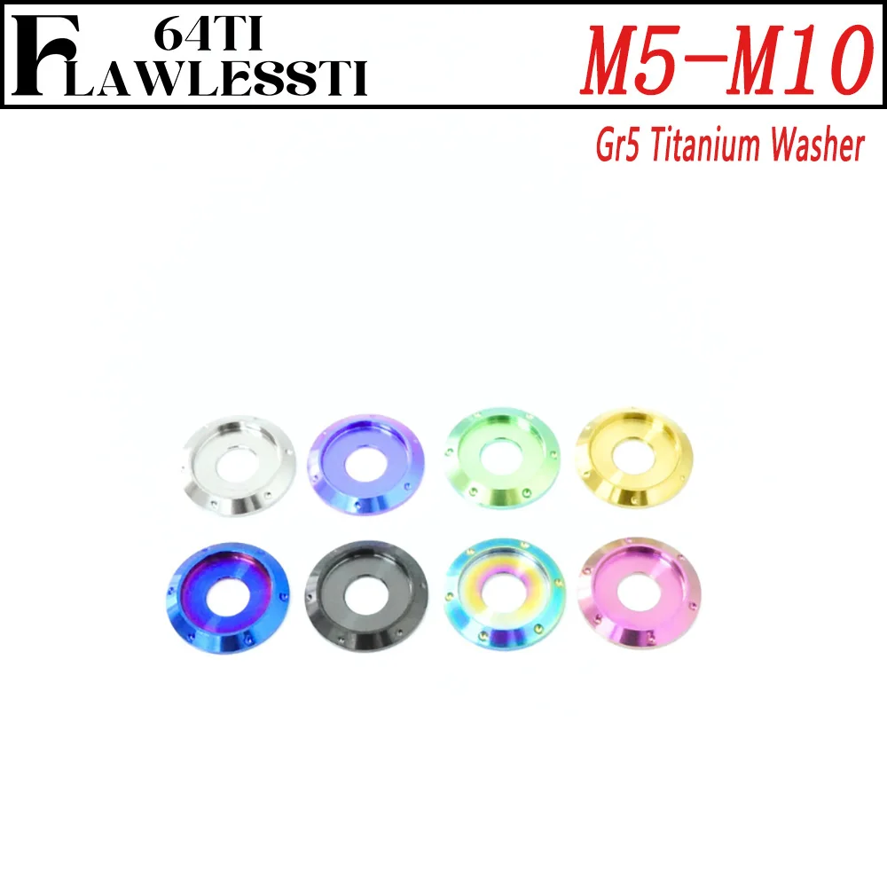FLAWLESSTI M5 M6 M8 M10 Gr5 Titanium Shoulder Washer Gasket For Yamaha Xmax 300 Tmax 560 Vespa Sprint 150