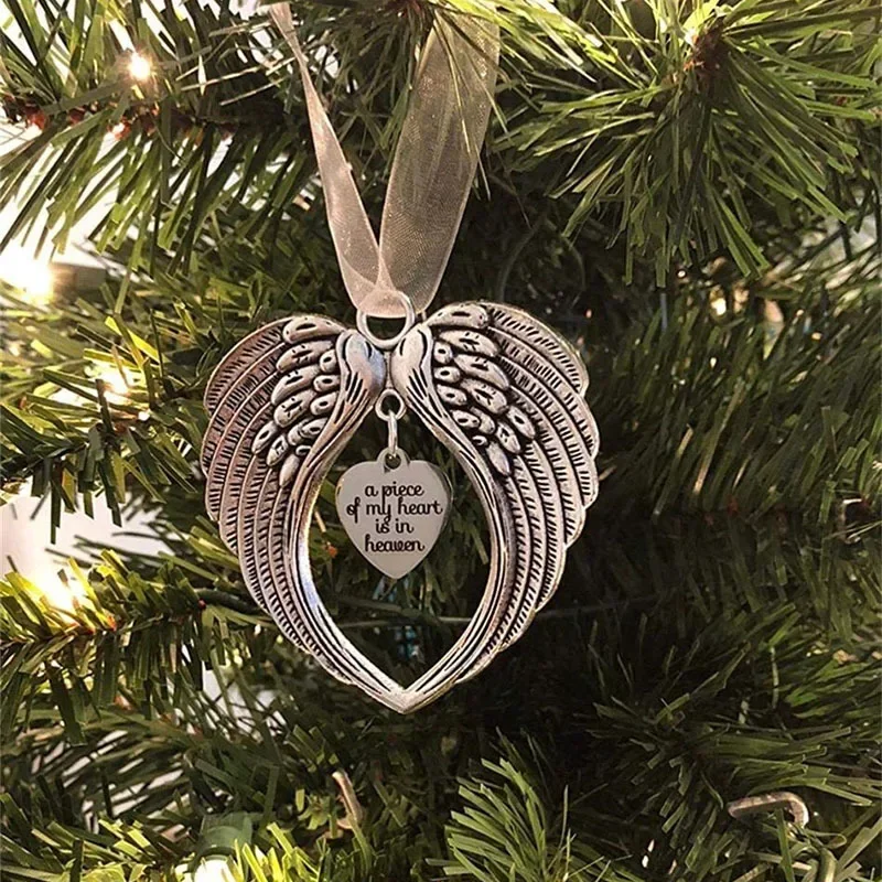 Angel Wings Pendant Memorial Ornament Decor for Loss of Loved One Angel Wings Photos for Tree Decor