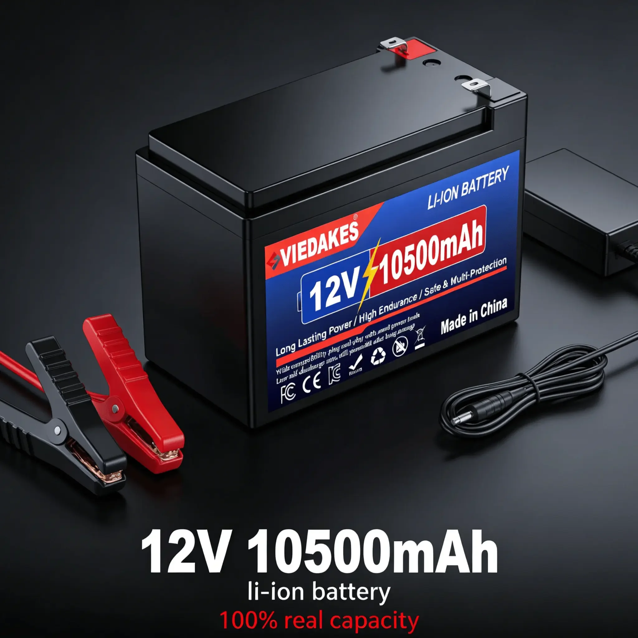 

Trending 100% Real Capacity 12V 10500mAh Lithium Battery High Power Li-ion Pack for Camping Boat Outdoor Use