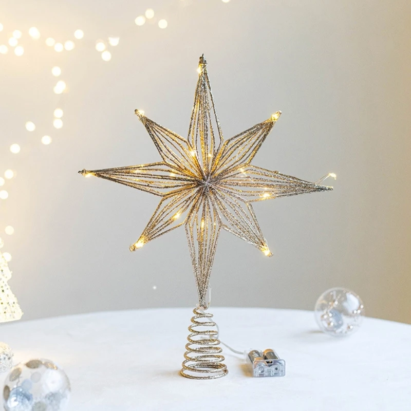 LED Star Tree Toppers Bateria Operado Treetop Decoração Enfeite