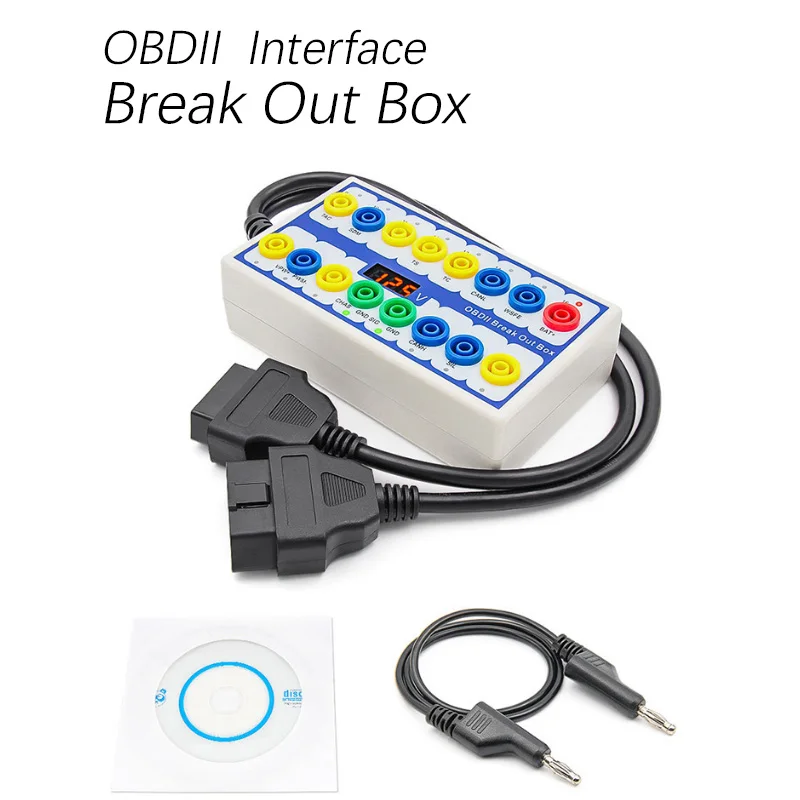 Auto Car OBD2 Break Out Box OBDII Scanner Diagnostic Connector Detector Protocol OBD Iinterface Voltage Test Automotive