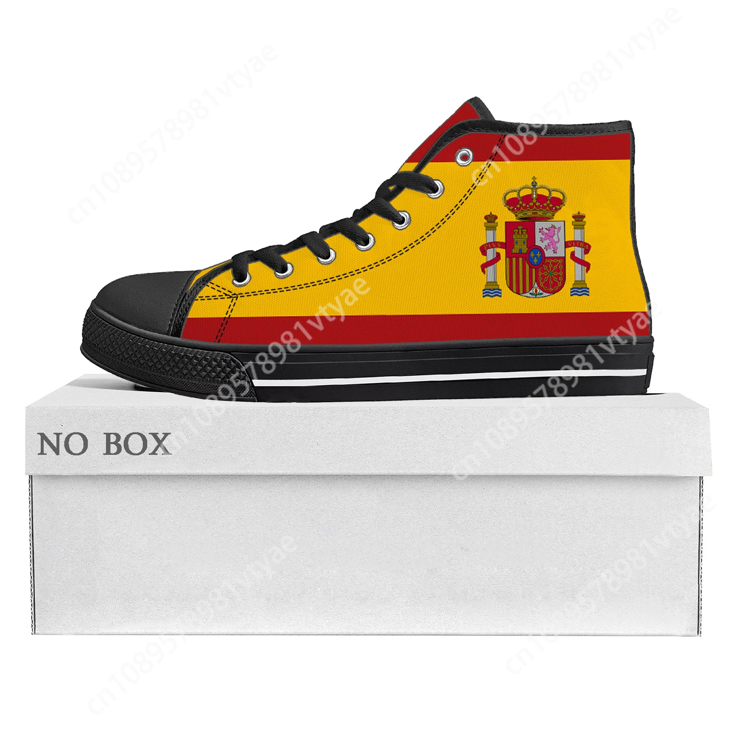 

Spanish Flag High Top High Quality Sneakers Mens Womens Teenager Canvas Sneaker Spain Casual Couple Shoes Custom Shoe