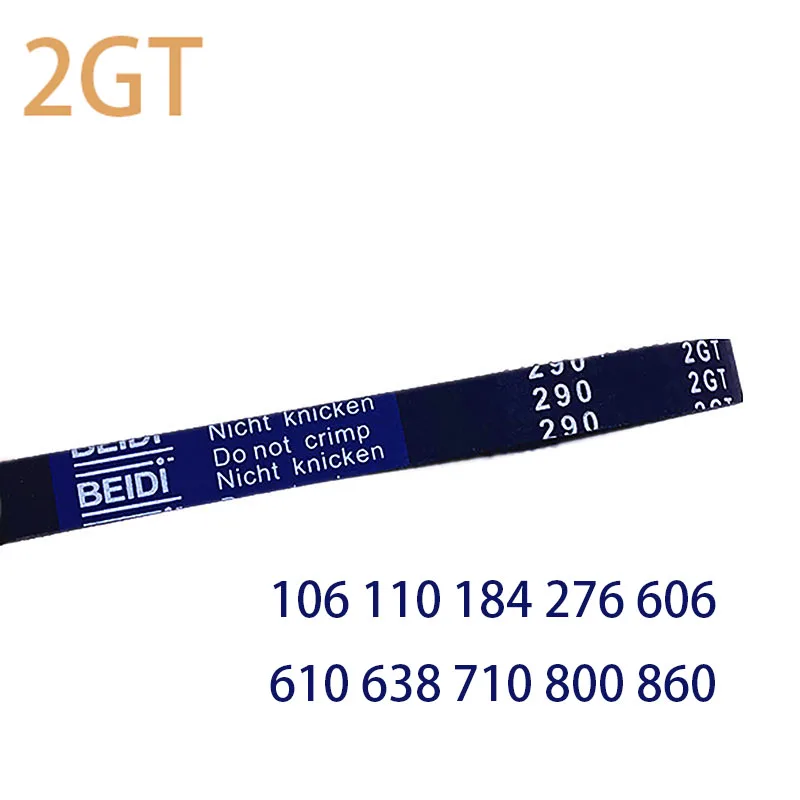 

2GT Timing Belt Rubber Closed Loop Perimeter 106 110 184 276 606 610 638 710 800 860 Width 6mm 10mm Pitch 2mm Synchronous Belt