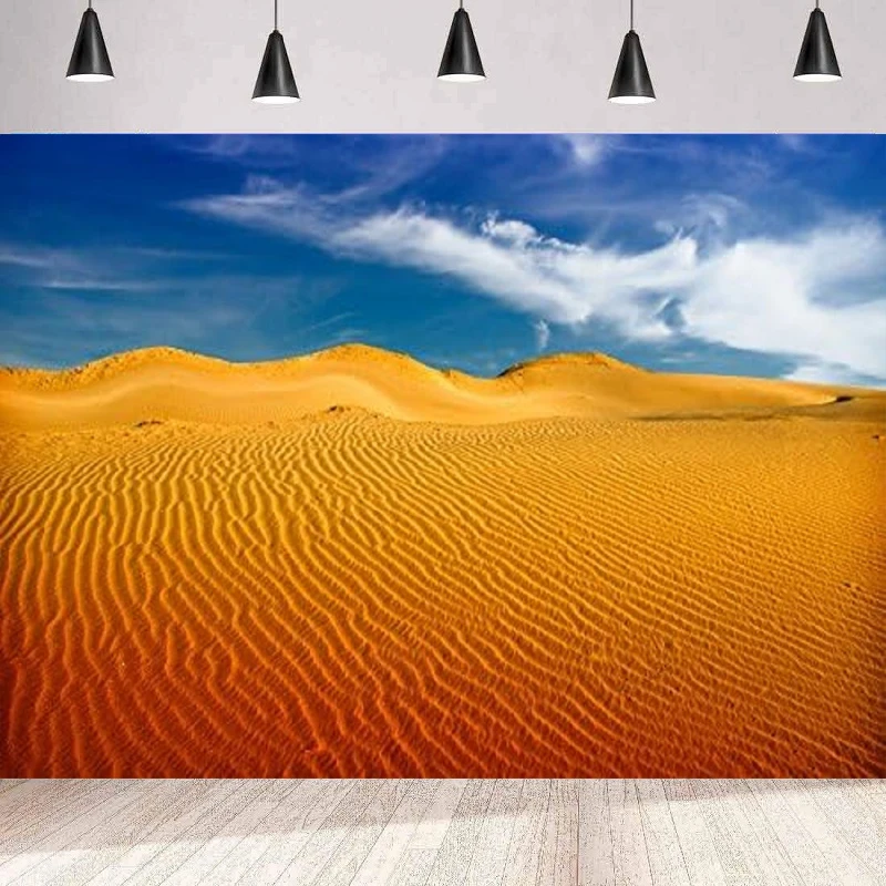 Desert Photography Backdrop Dune Sahara Landscape Adventure Gobi Sand Scene Pictures Background Wall Poster Banner Decor