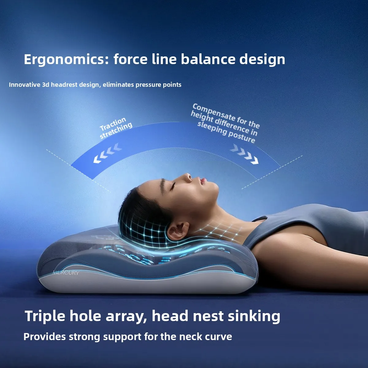 Zero Gravity Ergonomic Pillow 4.0 Cervical Spine Protection and Sleep Aid Memory Cotton Pillow Core Pillow Cover