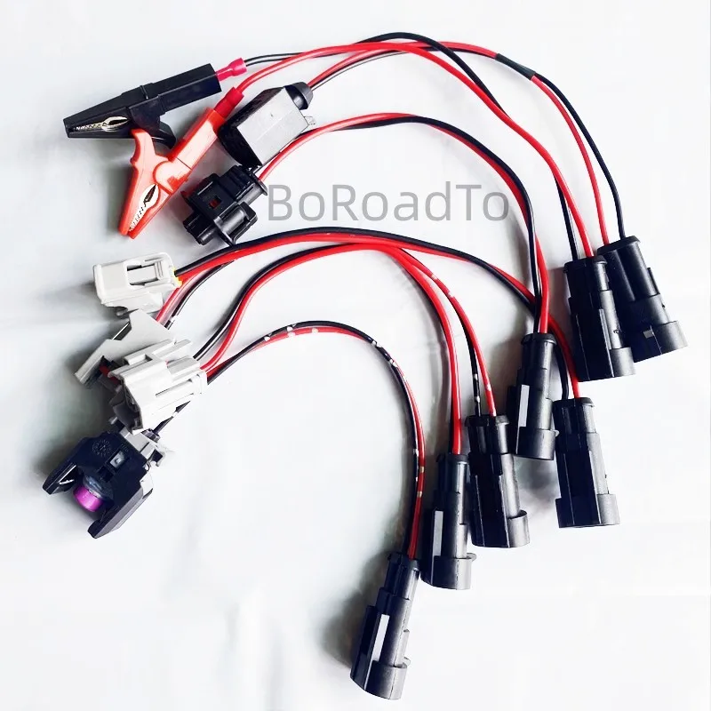 

7pcs/Lot Common Rail Injector Tester Cable for Bosch Denso Delphi Siemens Diesel Nozzle Adapter Plug Cables Harness Cord