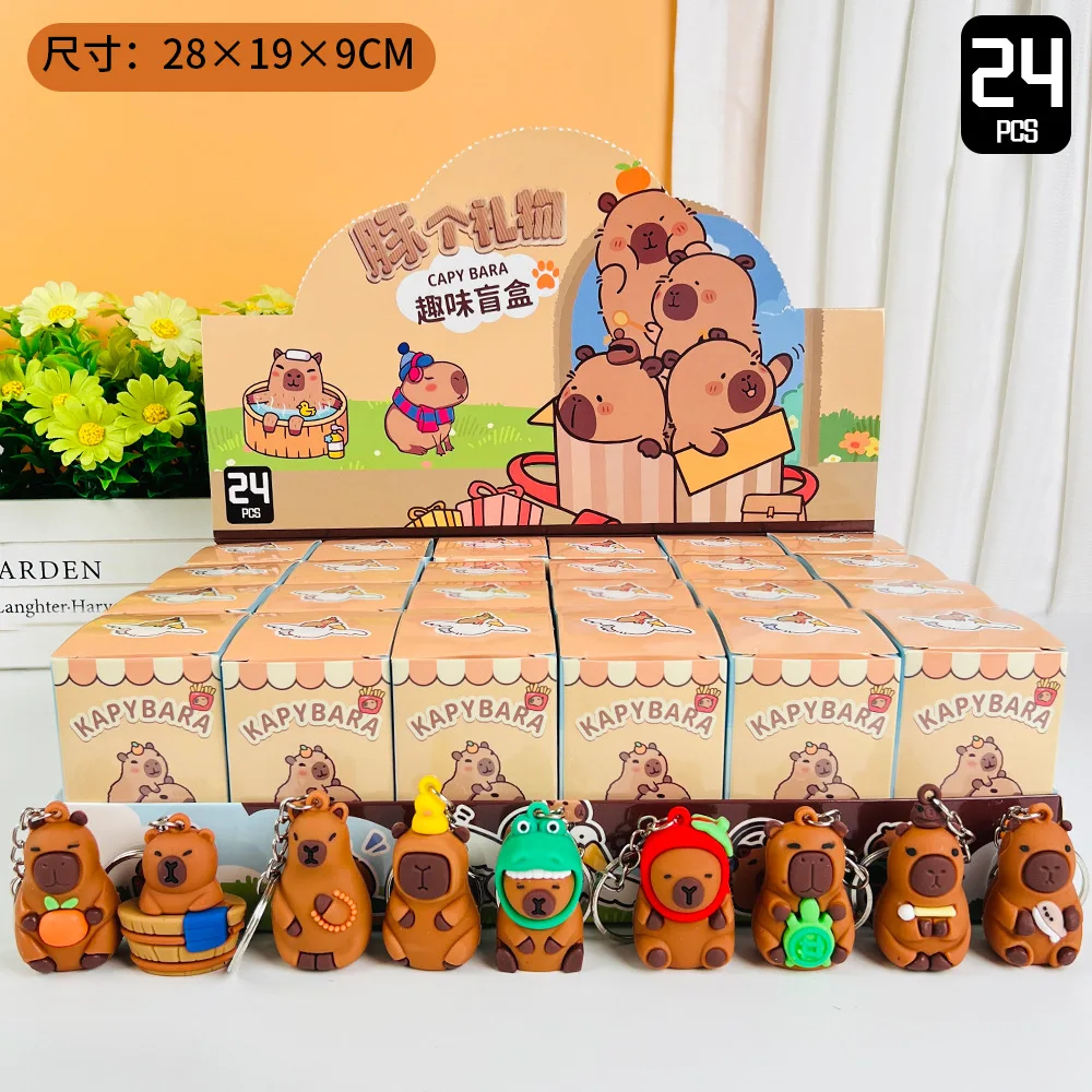 

Cute Snot Bear Figure Mystery Box 24pcs Capybara Blind Box Keychain Read To Ship Bag Backpack Decorations For Party Game