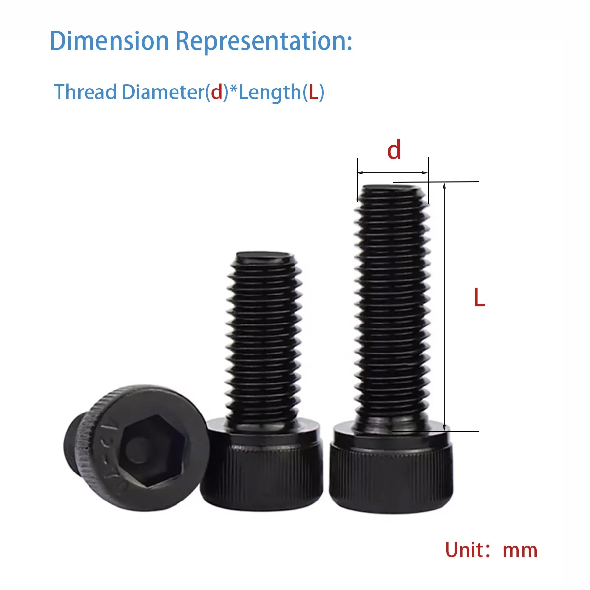 Black 304 Stainless Steel  Cylindrical Head Screw Internal Hexagonal Screw Cup Head Bolt M6M8