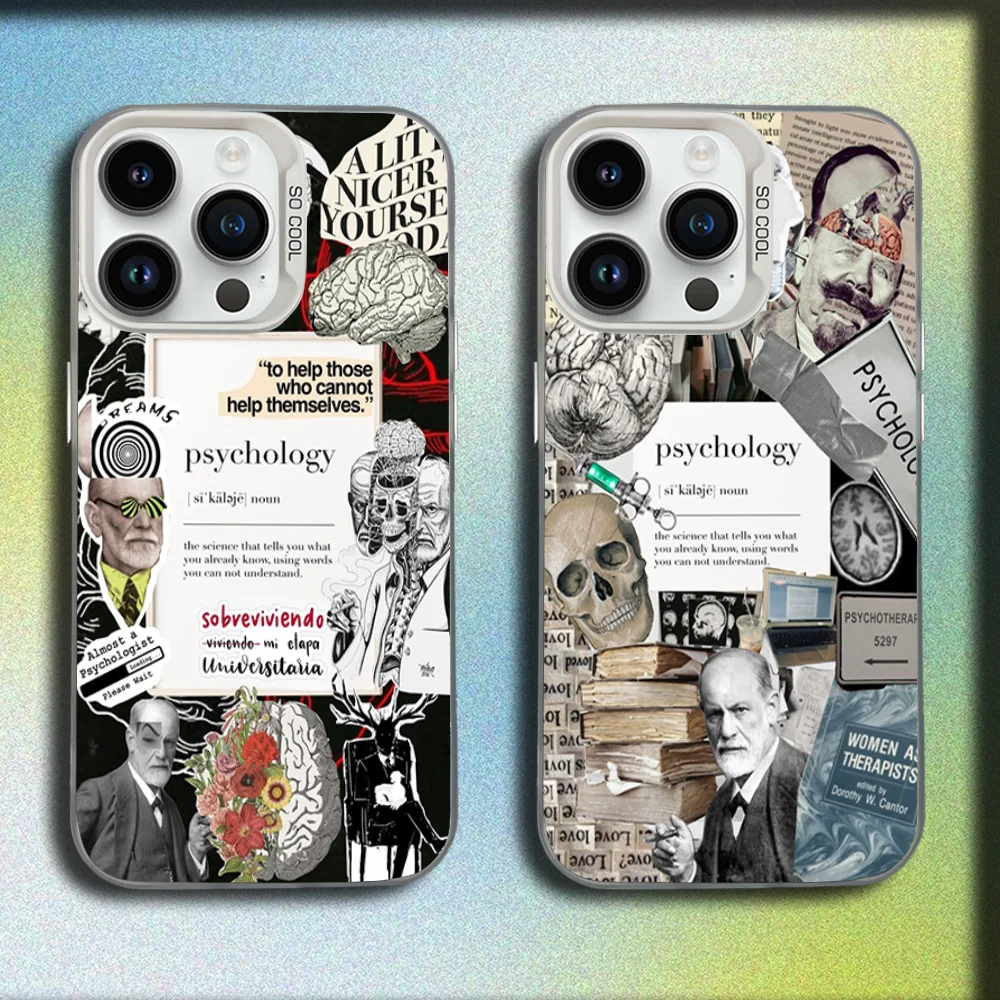 

Psychoanalysis Sigmund Freud Phone Case For iPhone 16,15,14,13,12,11,Mini,Pro,E,MAX White Matte Shockproof Cover