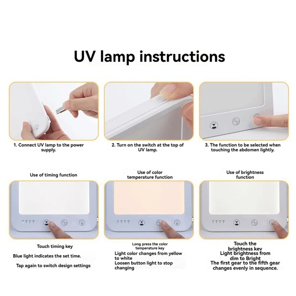 ABZV-Lichttherapielampe, 10.000 Lux Sonnenlampe mit 5 einstellbaren Helligkeitsstufen, Touch-Steuerung, SAD-Lichttherapielampe