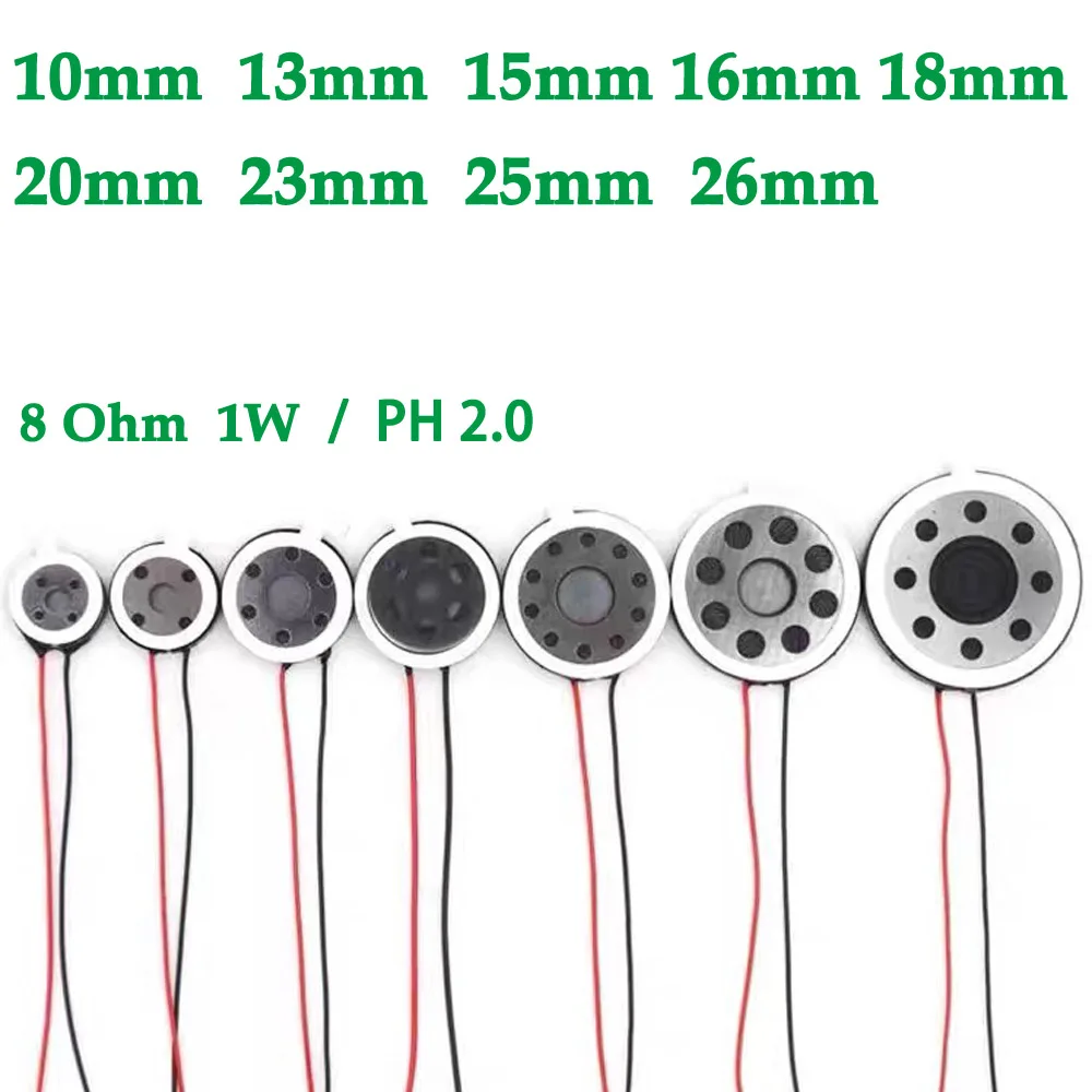 

1PCS 10/13/15/16/18/20/23/25/26mm GPS Loudspeaker 1W 8 Ohm Small Trumpet 14x20mm Loud Speaker Module with Wire Connector