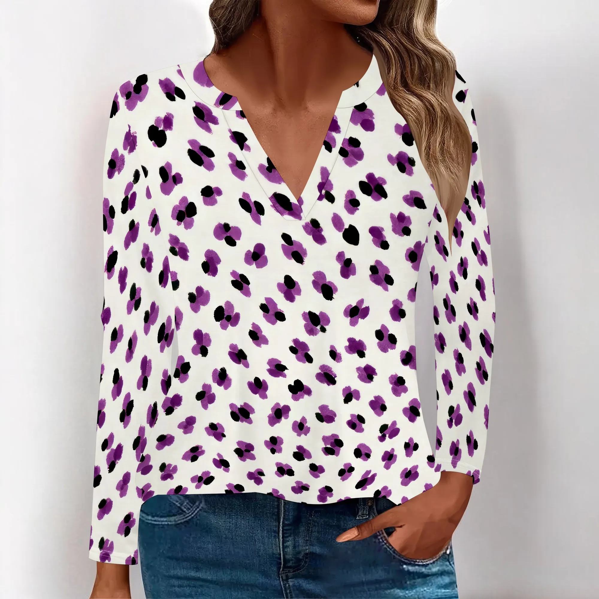 2025 Summer Puff Short Sleeve Shirts for Women Loose Fit Eyelet T Shirt Notch V Neck Tunic Blouse Hollow Out Work Tops