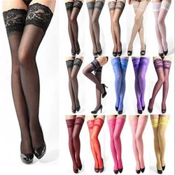 Sexy Women Lace Top Stockings Floral Lace Patchwork Over Knee Thigh High Elastic red black Stockings Women's Thigh Stocking