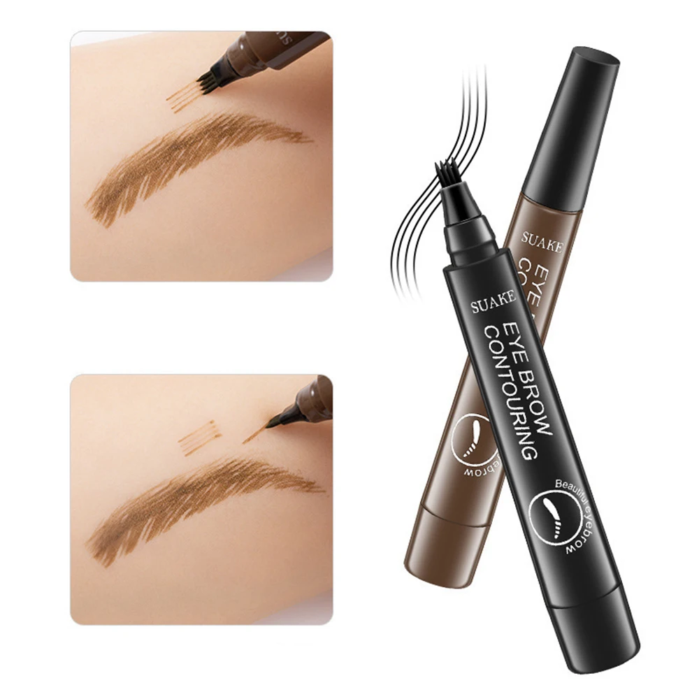 5 Color 4 Forks Eyebrow Pencil Natural Black Liquid Tint Makeup Lasting Waterproof Eyebrow Pen Tattoo Smudge-proof Cosmetic