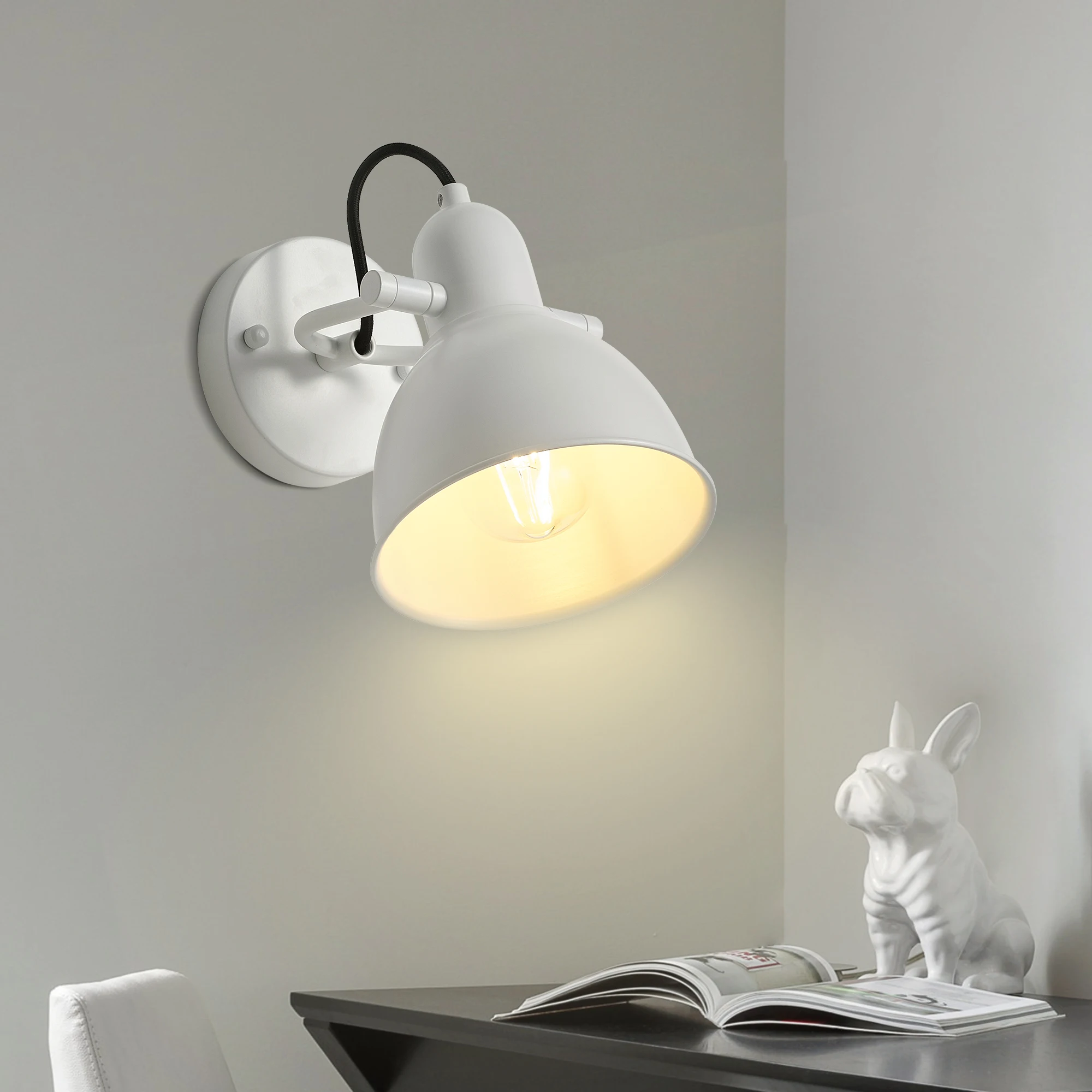 

Modern Indoor Wall Sconce, White Wall Sconce, Wall Light Fixture Hardwired Wall Mounted Lamp for Living Room, Bathroom