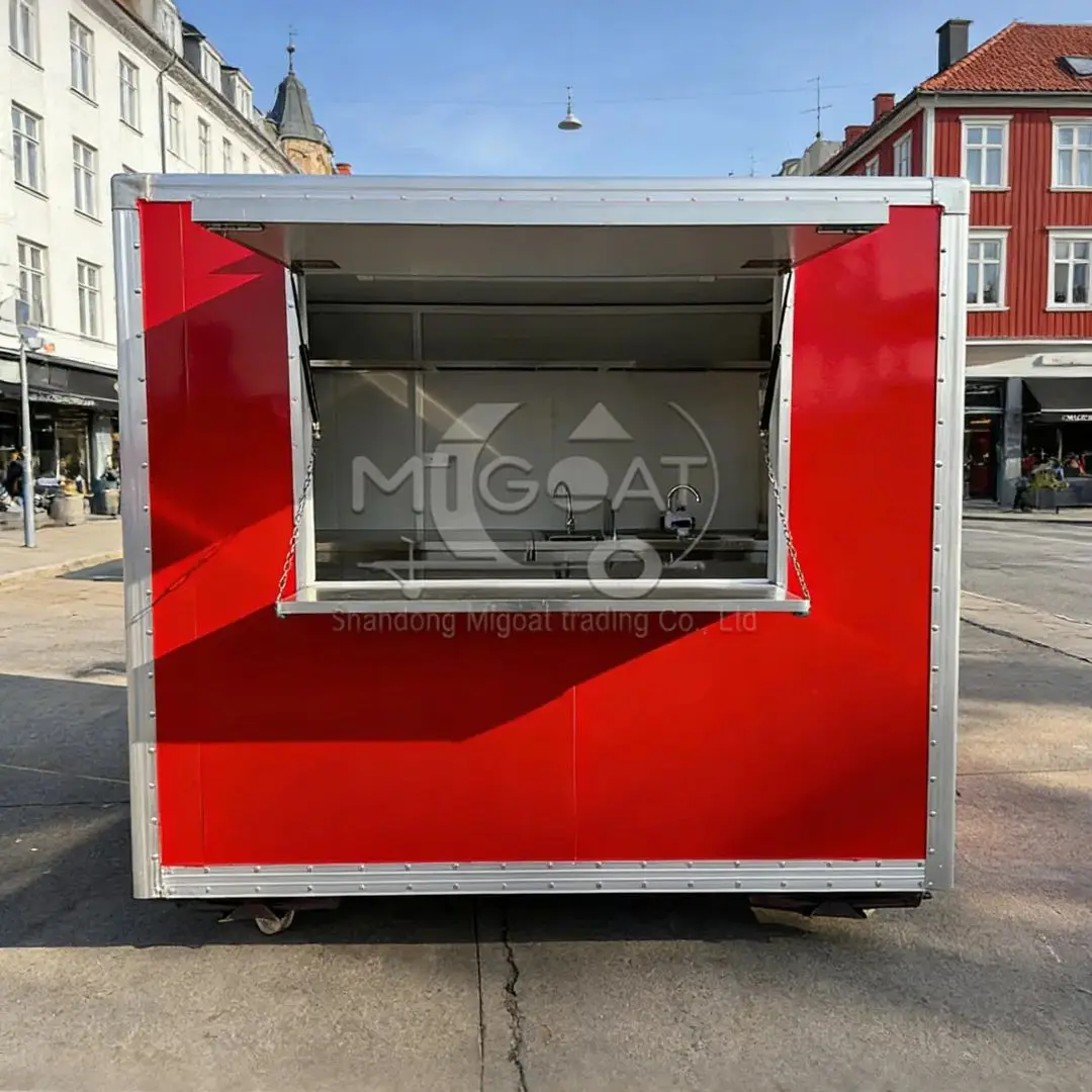 

Customized Mobile Food Kiosk Outdoor Street Food Vending Cart with Sink And Cabinets for Business Travel Food Truck